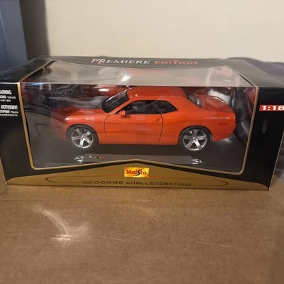 Dodge Challenger Concept 2006 modelo de coche naranja edición Premiere Maisto 1:18 sin usar, en caja Foto 1 de 4