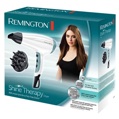 Remington Shine Therapy D5216 Hair Dryer White And Teal - Image 1 of 4