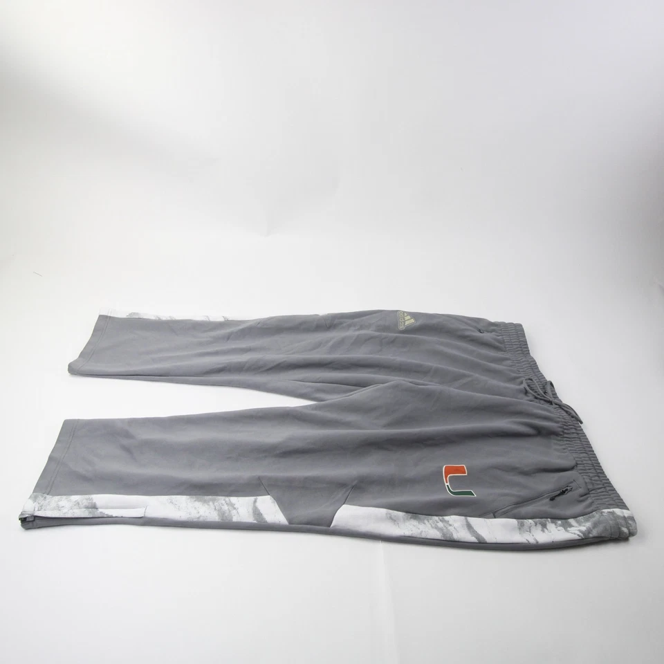 Pantalones deportivos Miami Hurricanes Adidas Aeroready para hombre gris/mármol usados Foto 1 de 1