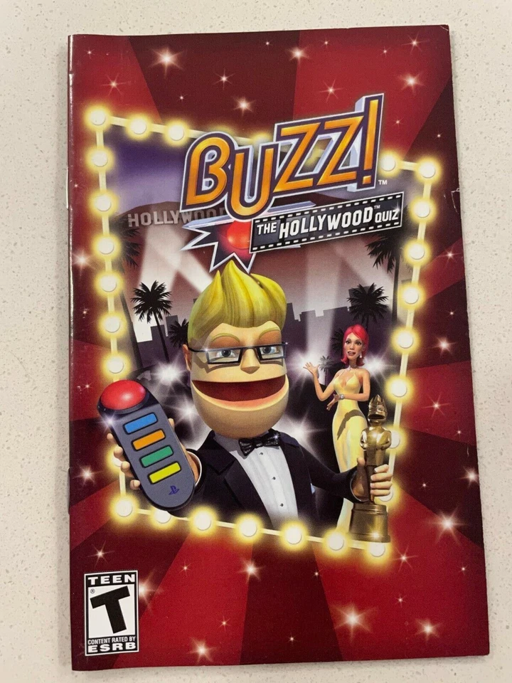 BUZZ HOLLYWOOD QUIZ - PLAYSTATION 2 PS2 - INSTRUCTION MANUAL ONLY - Image 1 of 1