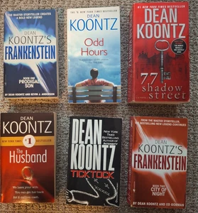 Lot of 6 Dean Koontz Paperback Books Frankenstein Tick Tock Book Lot - Foto 1 di 3