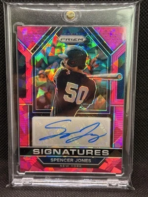 Spencer Jones 20243 Panini Prizm #SIG-SJ Pink Ice Prizm Auto NY Yankees - Image 1 of 2