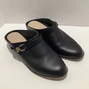 Crown & Ivy Damenschuhe Größe 8,5 M Slipper schwarze Leder-Pantoletten Clogs, hervorragender Zustand - Bild 1 von 7
