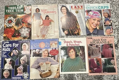 Lot Of 8 Vintage Leisure Arts Cross Stitch Crochet Leaflets - Image 1 of 4