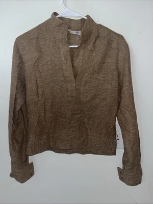 George’s Rech Paris 10 VINTAGE Lt Wt Wool LS Henley Top - Photo 1/4