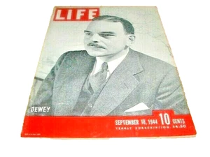 VINTAGE LIFE MAGAZINE SEPTEMBER 18, 1944 - WW II ERA - DEWEY - SEE DETAILS - Imagen 1 de 4