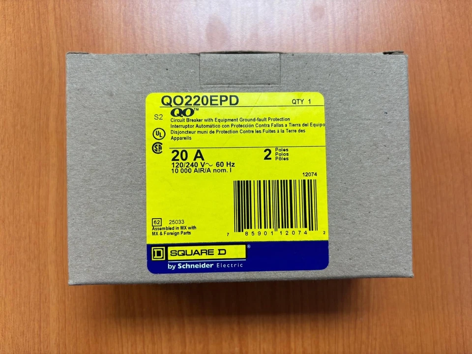 Disjuntor de proteção de equipamento SQUARE D QO220EPD 20A 2 pólos 🇺🇸 - Imagem 1 de 4