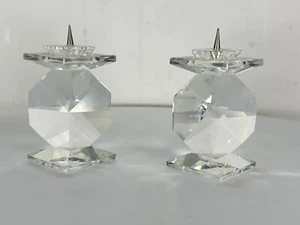 Vintage Swarovski 2St. Crystal Candle Holder Candlestick Height 7,2 CM - Bild 1 von 9