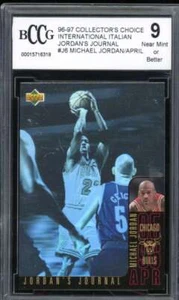 1996-97 CC International Italian #J6 Michael Jordan Card BGS BCCG 9 Near Mint+ - Picture 1 of 2