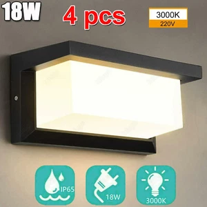 4x 18W LED Lámpara Exterior Lámpara de Pared Lámpara de Jardín Lámpara Exterior Blanco Cálido - Imagen 1 de 12