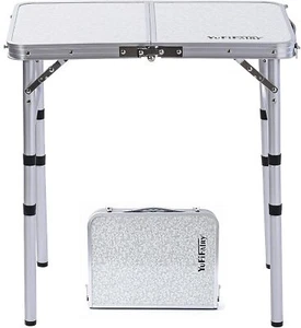 Small Aluminum Camping Table, Lightweight, Portable, Adjustable Height, 24"x16 - Picture 1 of 7
