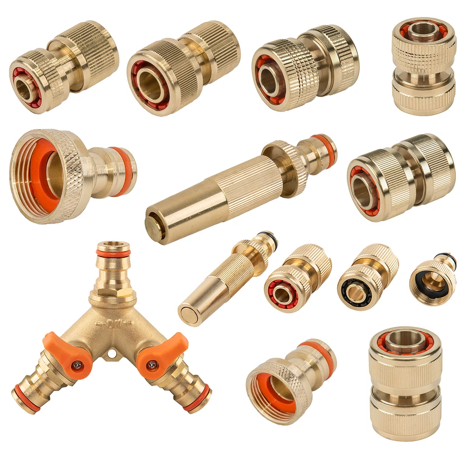 Messing Gartenschlauch-Anschlüsse Kupplungen Schnellkupplung Adapter Verteiler - Bild 1 von 1