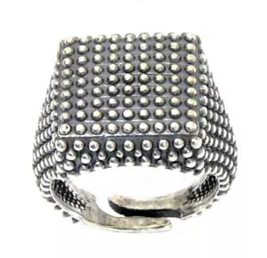 Anello argento 925 massiccio uomo donna modello chevalier puntato gioielli - Foto 1 di 3