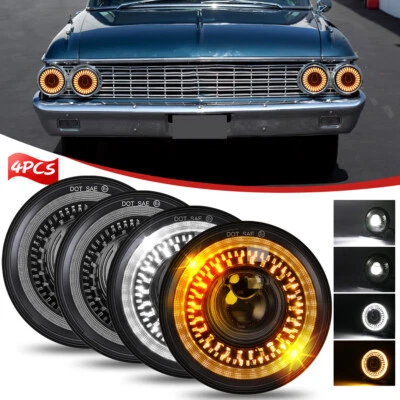 Actualización de faros LED redondos de 5,75" 5-3/4 pulgadas para Ford Galaxie 500 1962-1974 4 piezas Foto 1 de 4