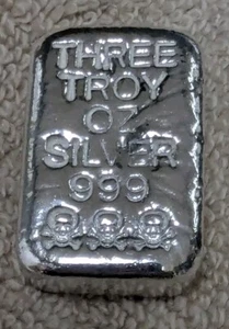 Atlantis Mint 3 Troy OZ Silver Bar .999 Fine Silver! Very Rare!! Cool! ☠️☠️☠️ - Picture 1 of 9