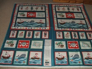 makower Pirat 100% Stoff Taschenpaneele mit Anleitung. Neu ungeschnitten. - Bild 1 von 4