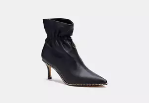 Coach Wynie Damen-Stiefeletten 7,5 und 8 schwarz Leder spitz Perlen Stiletto NEU - Bild 1 von 20