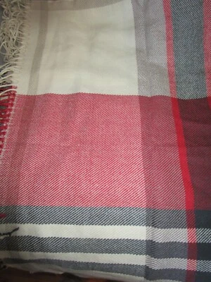 Pottery Barn McKinley rojo negro tiro a cuadros 50 60 acrílico nuevo wo tag Foto 1 de 2