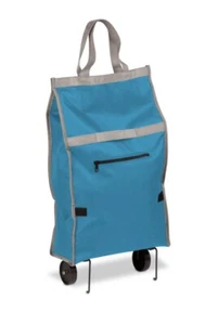 Honey Can Do Rolling Bag Fold Up Bag Light Blue  - Picture 1 of 8