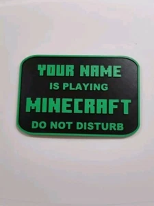 Personalised Mine craft Themed Door Sign - Do Not Disturb Custom Name Plaque - Picture 1 of 2