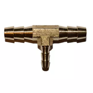 Brass Barb Tee Fitting 1/4" x 1/4" x 1/8" Up to 50% off when you buy four - Picture 1 of 5