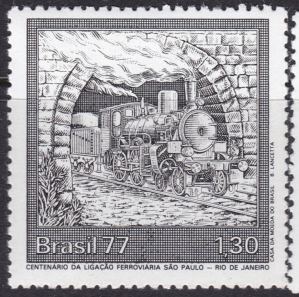 Brasil 1977 1.30 Ferrocarril São Paulo Tren Sc-1512 MNH OG - Vendedor de EE. UU. Foto 1 de 1