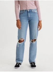 Jeans donna autentici Levi's '94 gamba dritta effetto invecchiato larghi lavaggio leggero 31 - Foto 1 di 8