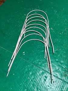Set of 9 Vintage Croquet Replacement Wickets Thick Wire Coated White Dome Style - Picture 1 of 7