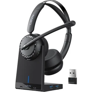 LEVN 2024 Wireless Headset Bluetooth 5.2 Headset AI Noise Cancel 4 USB 3.0 Ports - Bild 1 von 7