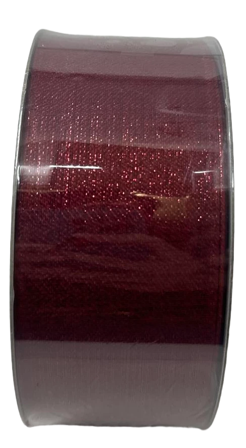 2.5" X 50 Yards Wired Edge Christmas Holiday Ribbon Ruby Red Mega Roll - Image 1 of 1