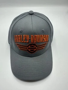 Harley Davidson Logo Gray Graphic Adjustable Baseball Hat Cap One Size - Picture 1 of 6