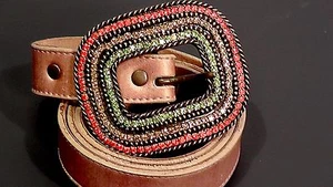  STRASS DAMEN LEDER GÜRTEL BRILLANT JUWELENBESETZT KRISTALL Mehrfarbig XS - Bild 1 von 9