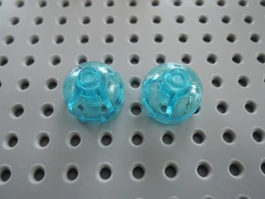 Lego 2 x Kappe Rundstein Dome Top 553 transparent hellblau - Bild 1 von 1