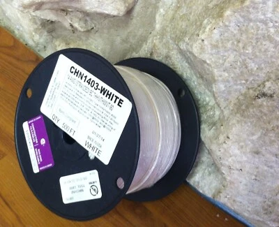 500 FT THHN/THWN WIRE. 14AWG STRANDED BC  600 VOLT. MADE IN USA.  WHITE - Image 1 of 2