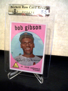 1959 Topps Bob Gibson Beckett Raw Card Review 5.5  #514 Rookie Authentic Nice