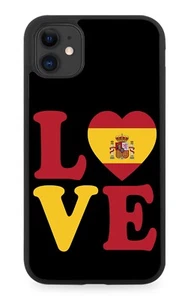 Love Spain Rubber Phone Case Spanish Flag Colours Gift Present Novelty Logo DP45 - Picture 1 of 2