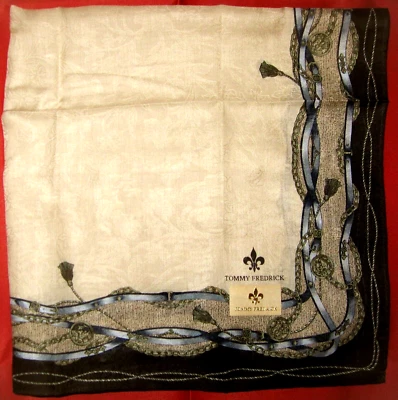 TOMMY FREDRICK *Brown Scarf Handkerchief 52cm /MITUSEN - Image 1 of 4