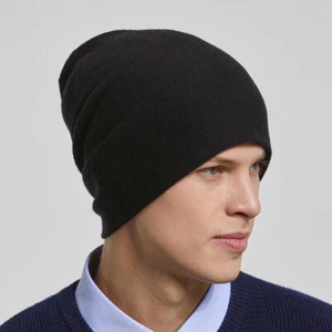 Men's 100% Wool Cashmere Beanie Warm Soft Slouchy Beanies Wool Cap Hat - Picture 1 of 20