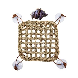 Hermit Crab Climbing Toys, Seagrass Mat Lizard Hammock with Suction Cup, Natu... - Picture 1 of 6