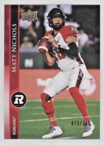 2021 Upper Deck CFL Red Parallel #149 Matt Nichols /165 - 🔴⚫️ Ottawa REDBLACKS - Bild 1 von 2