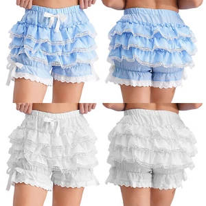 DE Damen Unterhose Unterrock Shorts Slip mit Rüschen Spitze Shorts Unterwäsche - Picture 1 of 27