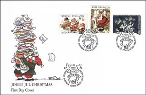 Christmas Dog Hill Mauri Kunnas Reindeer Santa Claus Brownies Finland FDC 1996 - Picture 1 of 1