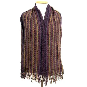 MISSONI CRAVATTE STRIPES RECTANGLE ACRYLIC scarf 68/23 in MADE IN ITALY #A1 - Picture 1 of 5