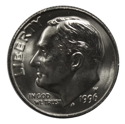 1996 -W Roosevelt Dime 10c BU Brilliant Uncirculated Cover