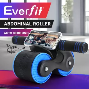 Everfit Ab Roller Automatic Rebound Abdominal Wheel Home Gym Workout Blue - Picture 1 of 8