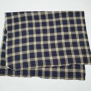 Terrific Vtg 1950s 1960s Woven Rayon Challis Plaid Fabric Remnant ONE YARD 36x45 - Picture 1 of 6