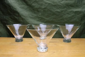 Godinger Shannon Kristall 4 stiellose Martini Gläser facettierter Schliff Sockel / Fuß - Bild 1 von 6