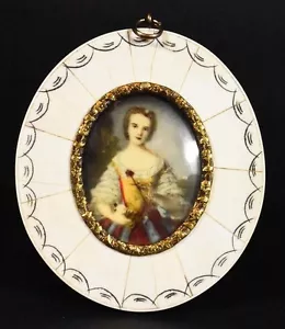 Altes Miniaturporträt Prinzessin Madame Louise von Frankreich nach Jean Marc Nattier - Bild 1 von 3
