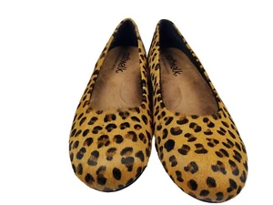 SoftWalk Womens Sonoma Ballet Flats Loafer Tan Cheeta Leather 7.5N(lot461) - Picture 1 of 11
