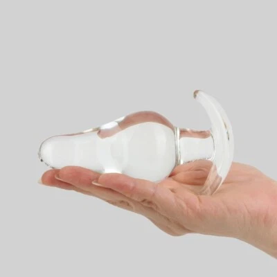 Sonda de tapón anal grueso de vidrio portátil con base anclada juguetes sexuales anales Foto 1 de 4